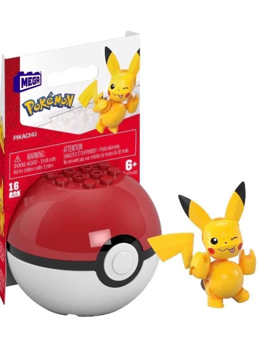 NIB Mega Pokémon Pikachu Figure & Red Poké Ball Playset (16 pieces)